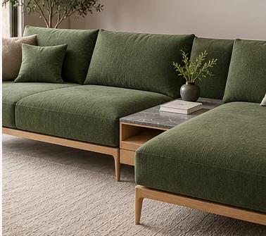 Illustration of a finished sofa, not a Topart Home project