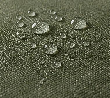 Water droplets on fabric: illustration, not a certified Aquaclean test