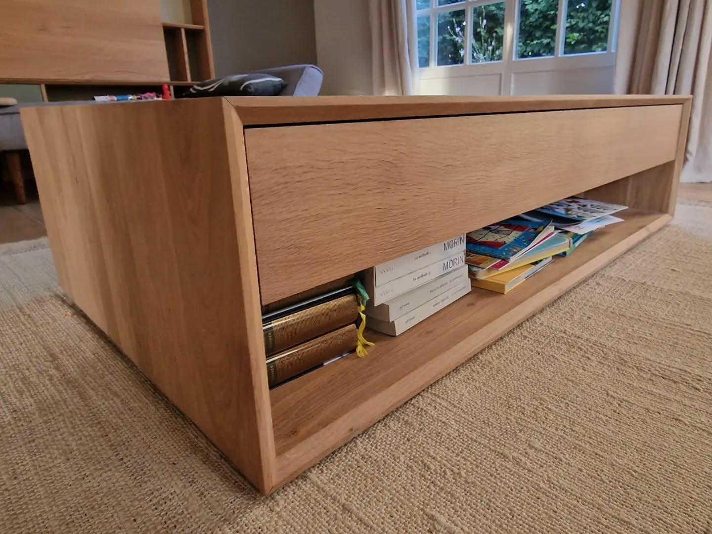 Open storage in the coffee table