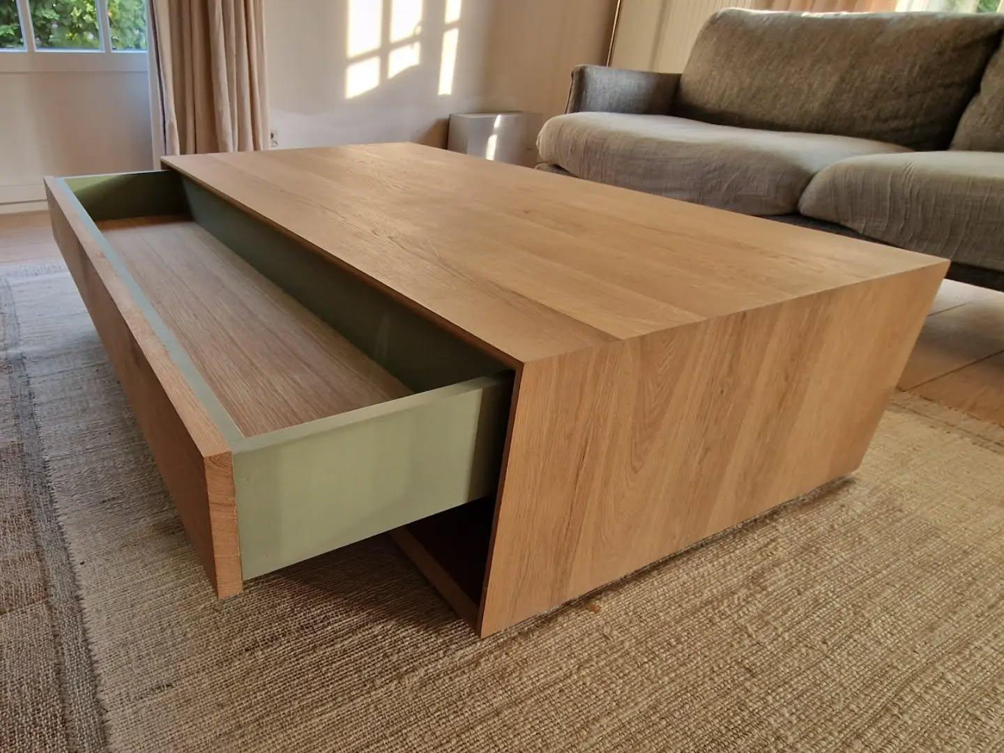 Open coffee-table drawer