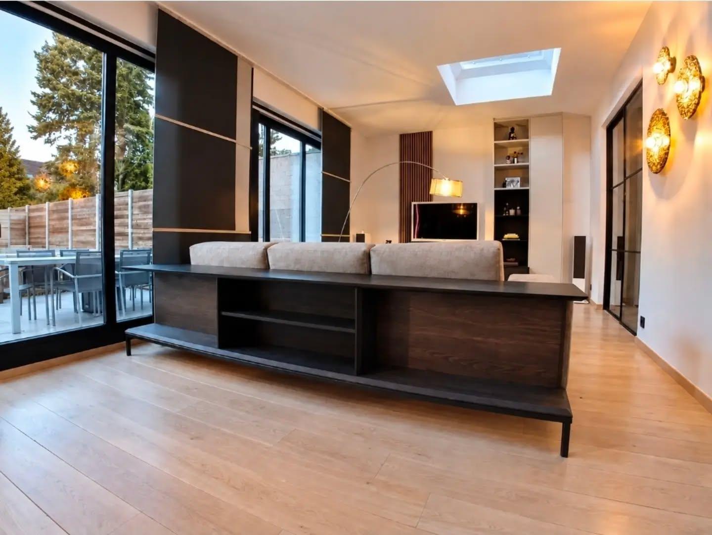 Rear view of the custom furniture